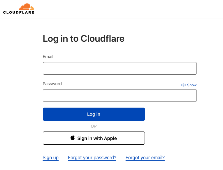 Cloudflare - Log in<br>